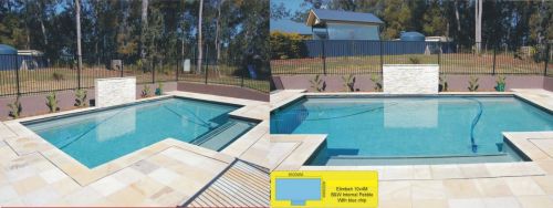 Elimbah Internal Pebble Pool Design With Wrap Around Barred Fence