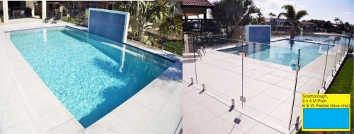 Scarborough Glass Wall Pool With Blue Chip Wall Design